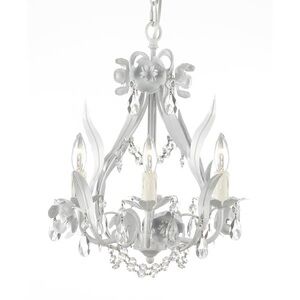 Harrison Lane White Wrought Iron Floral Chandelier